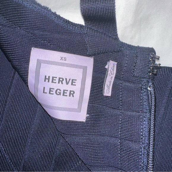 Herve Leger Navy Bandage Dress - Picture 4 of 5